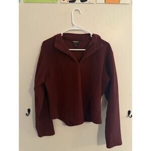 Woolrich Women’s Fleece Quarter Zip Pullover Burgundy Red Size M